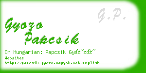 gyozo papcsik business card